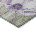 Tapis Chantille moderne à motif floral, lavable en machine, pour intérieur/extérieur