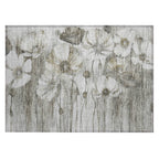Tapis Chantille moderne à motif floral, lavable en machine, pour intérieur/extérieur