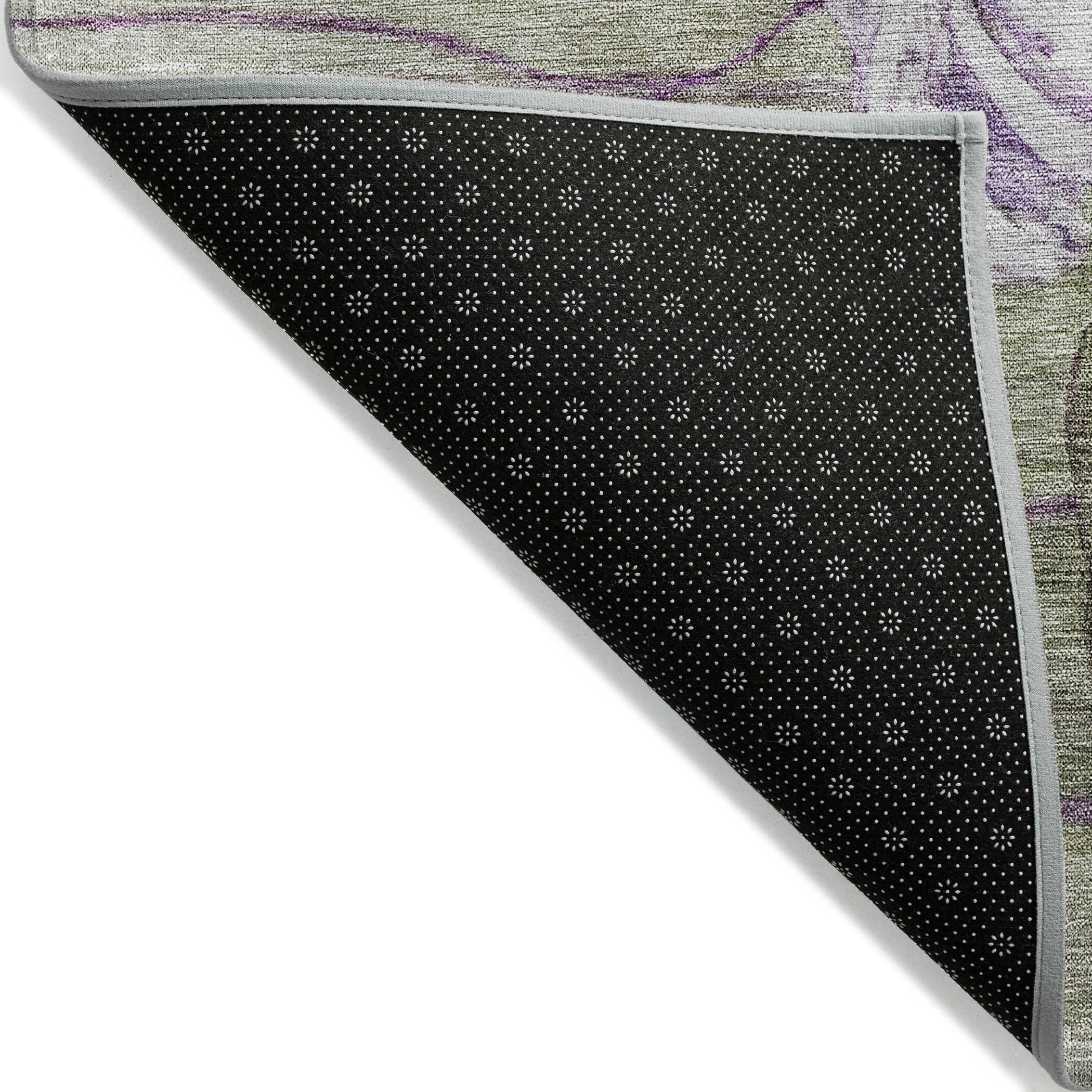 Tapis Chantille moderne à motif floral, lavable en machine, pour intérieur/extérieur