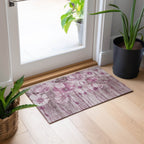 Tapis Chantille moderne à motif floral, lavable en machine, pour intérieur/extérieur