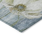 Tapis Chantille moderne à motif floral, lavable en machine, pour intérieur/extérieur