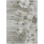 Tapis Chantille moderne à motif floral, lavable en machine, pour intérieur/extérieur