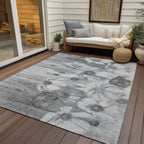 Tapis Chantille moderne à motif floral, lavable en machine, pour intérieur/extérieur