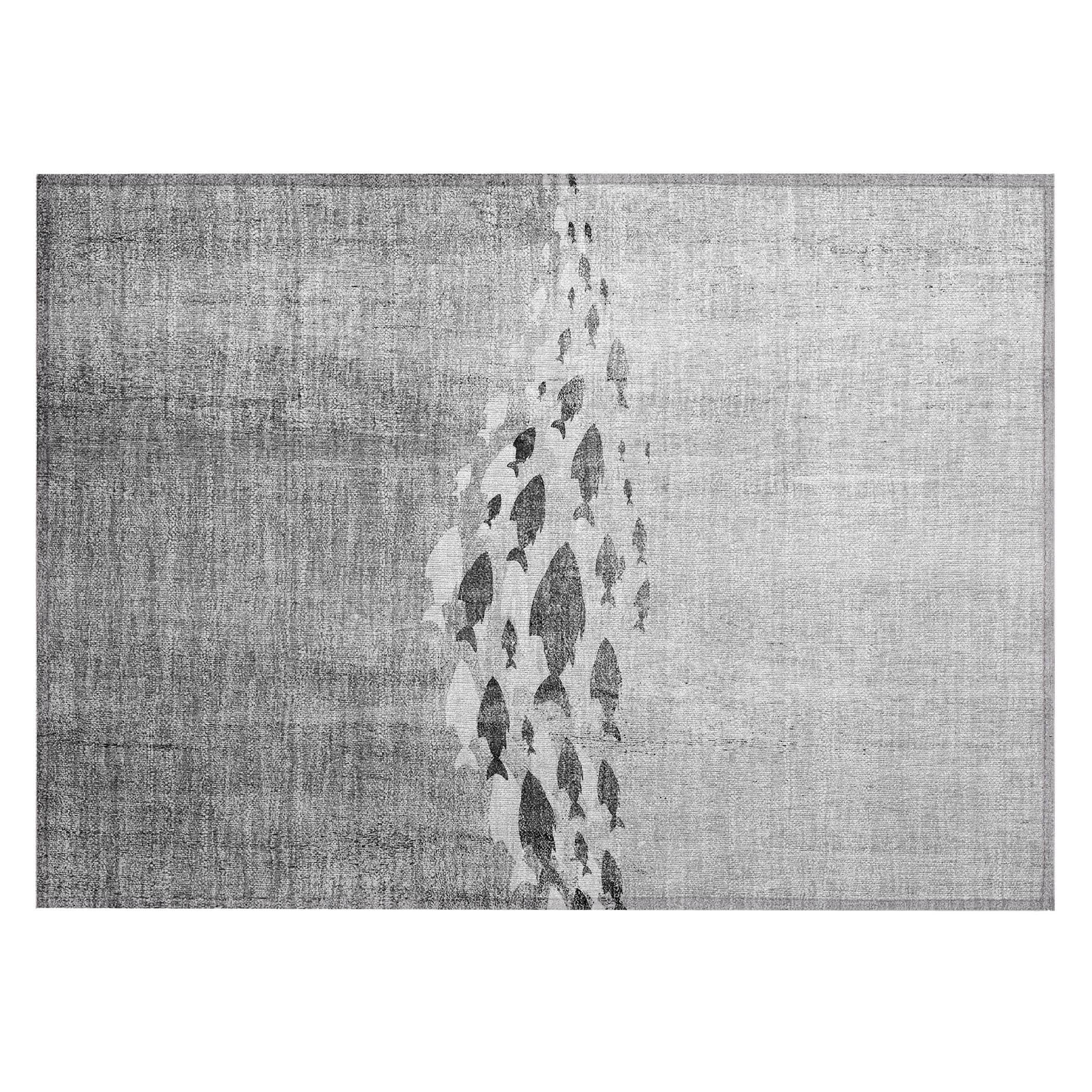 Tapis Chantille moderne sur le thème marin, lavable en machine, pour intérieur/extérieur