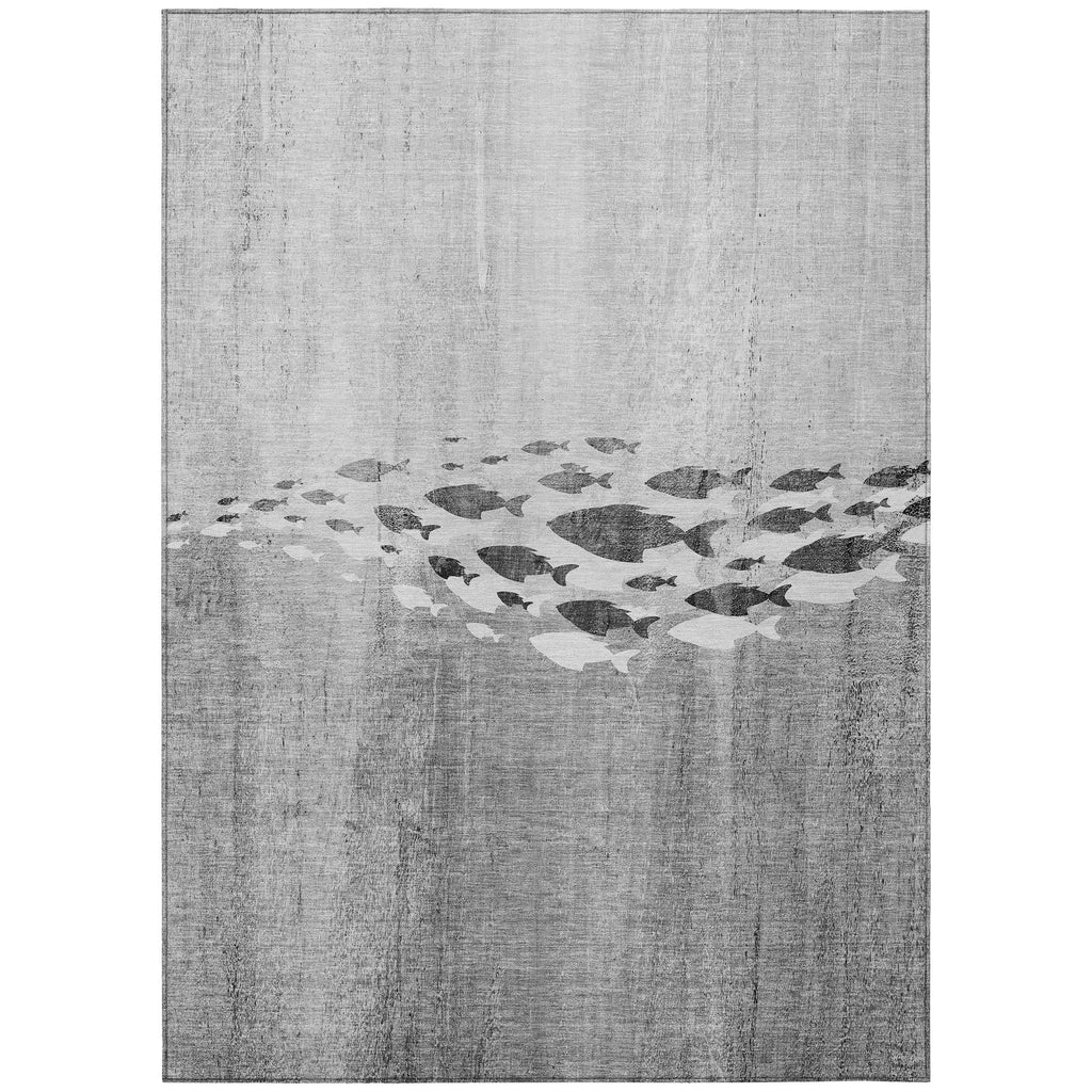 Tapis Chantille moderne sur le thème marin, lavable en machine, pour intérieur/extérieur