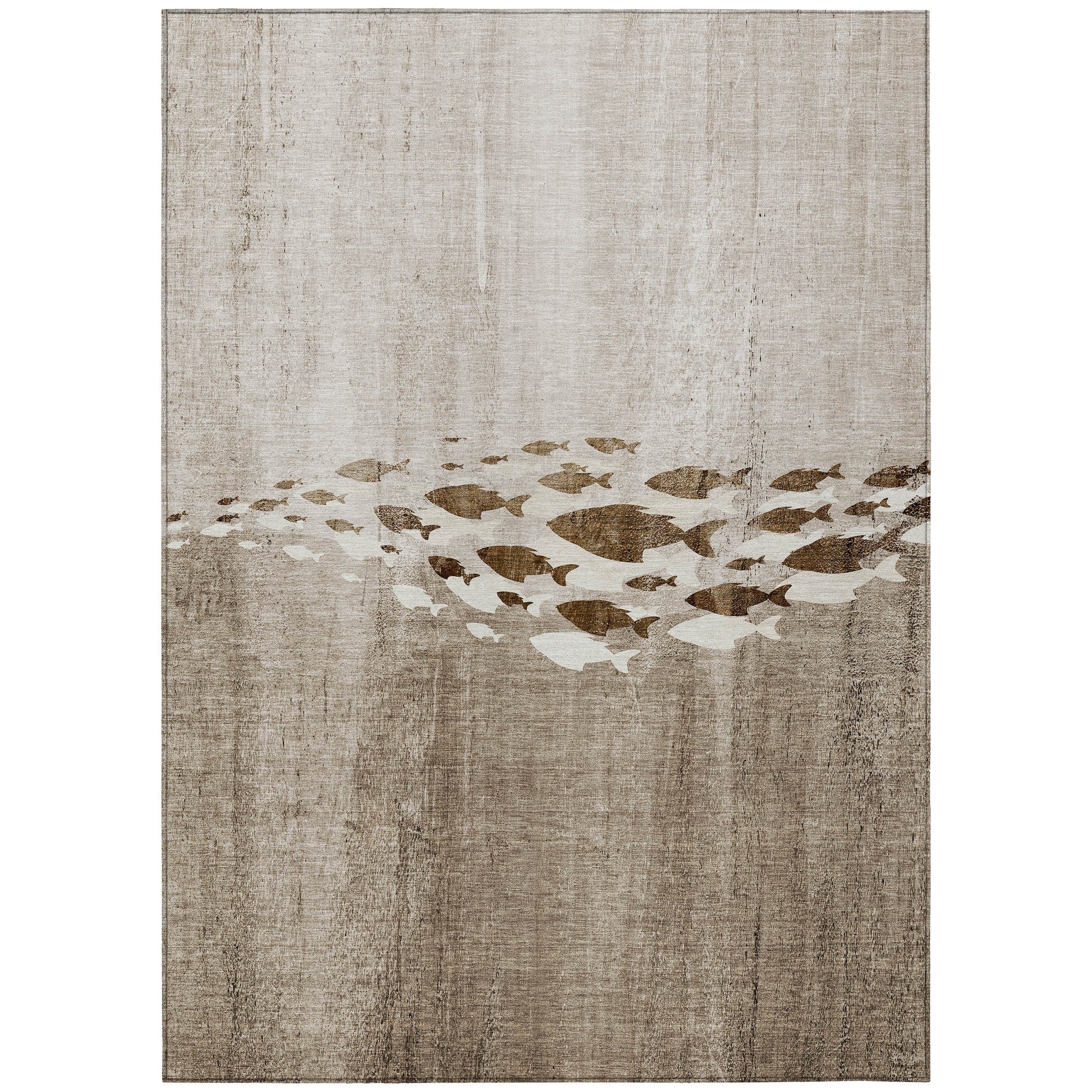 Tapis Chantille moderne sur le thème marin, lavable en machine, pour intérieur/extérieur