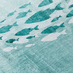 Tapis Chantille moderne sur le thème marin, lavable en machine, pour intérieur/extérieur