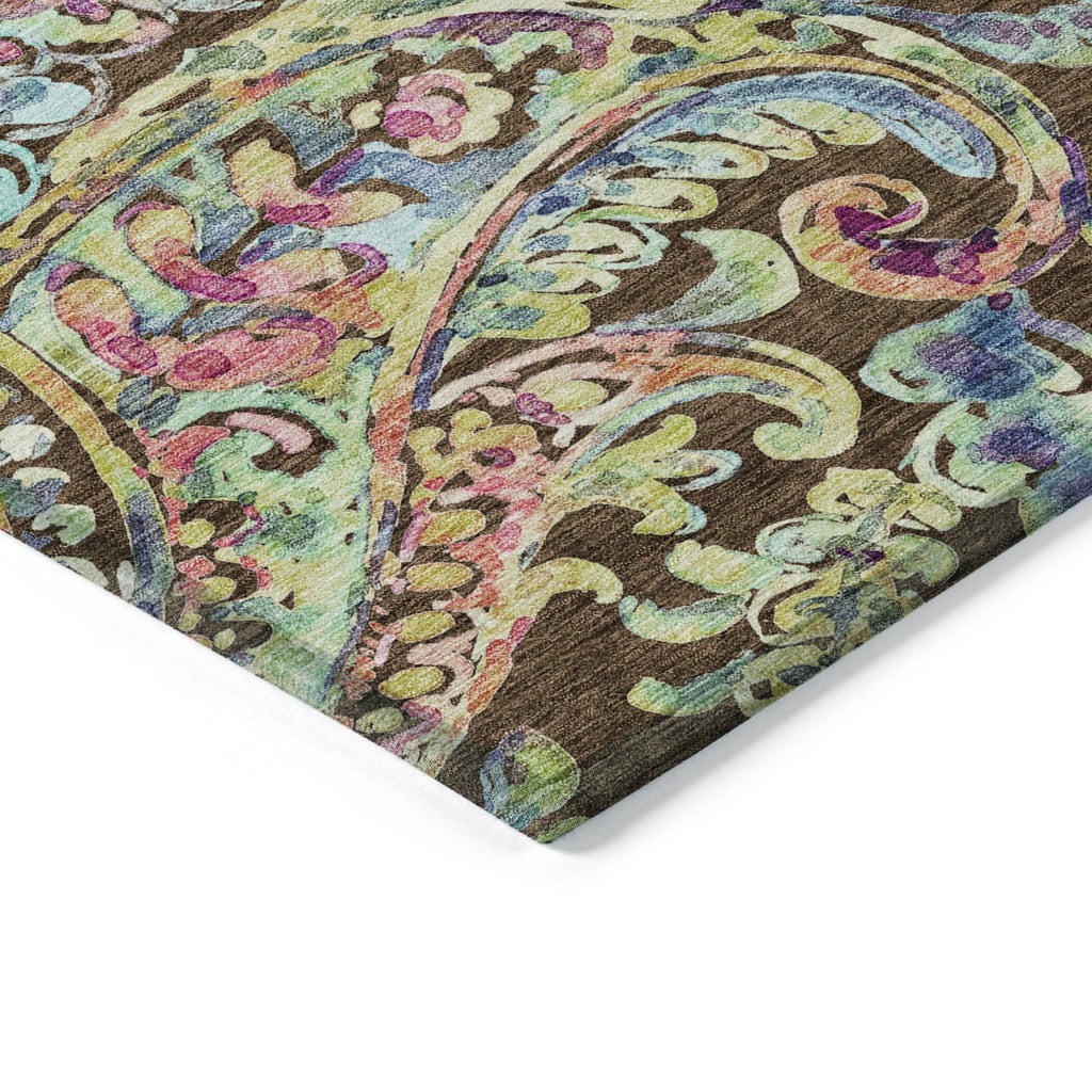 Tapis Chantille traditionnel à volutes lavable en machine pour intérieur/extérieur