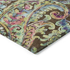 Tapis Chantille traditionnel à volutes lavable en machine pour intérieur/extérieur