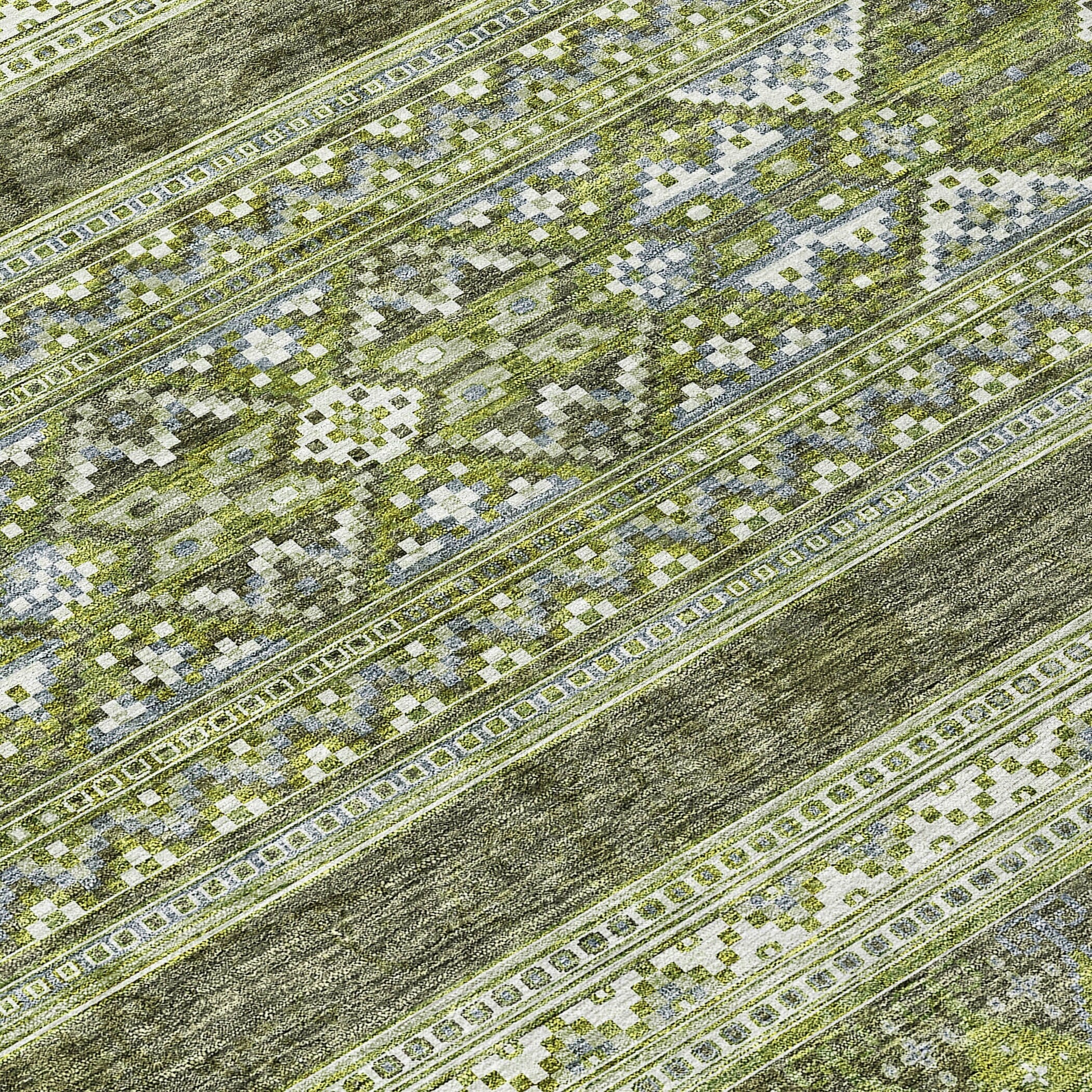 Tapis Chantille tribal bohème lavable en machine pour intérieur/extérieur