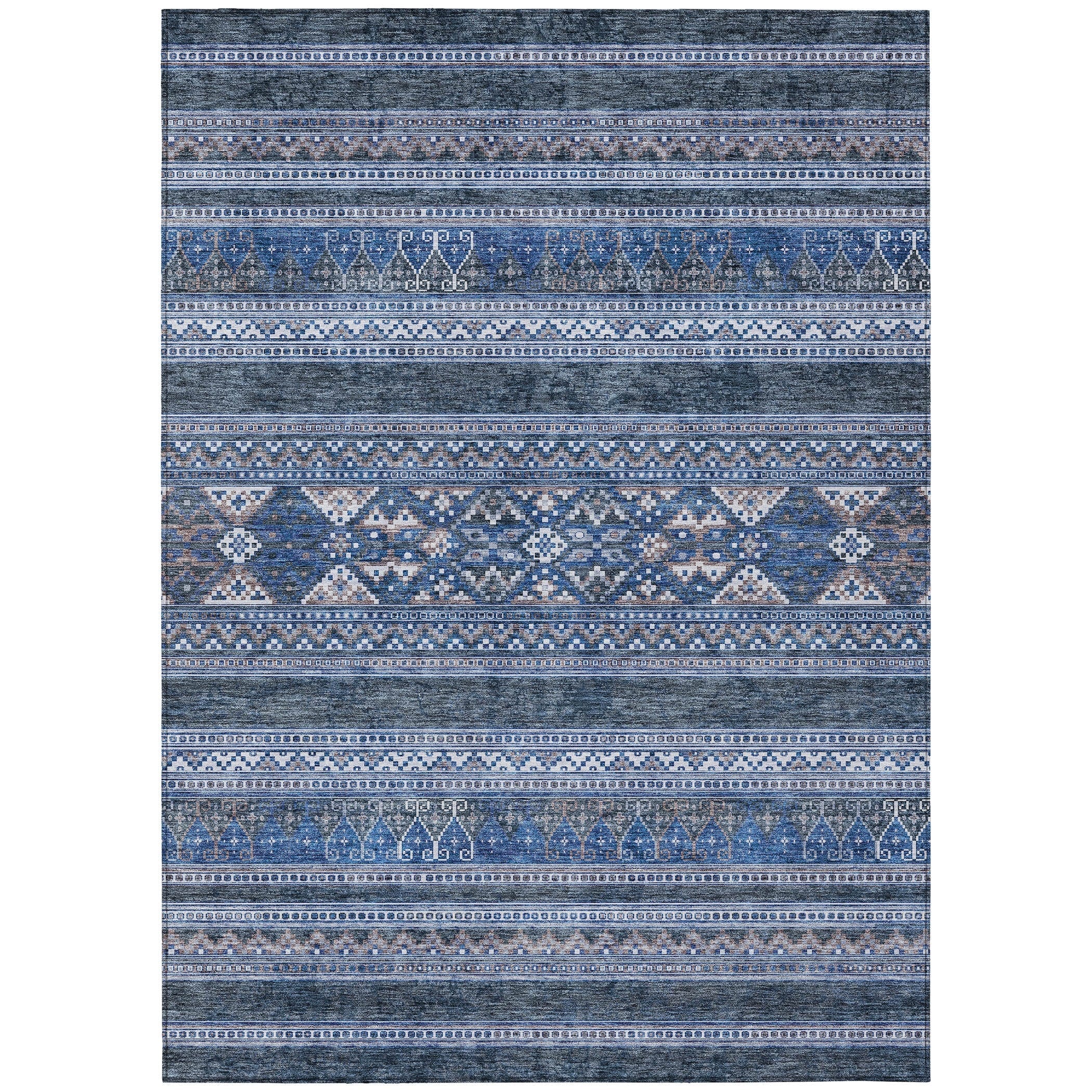 Tapis Chantille tribal bohème lavable en machine pour intérieur/extérieur