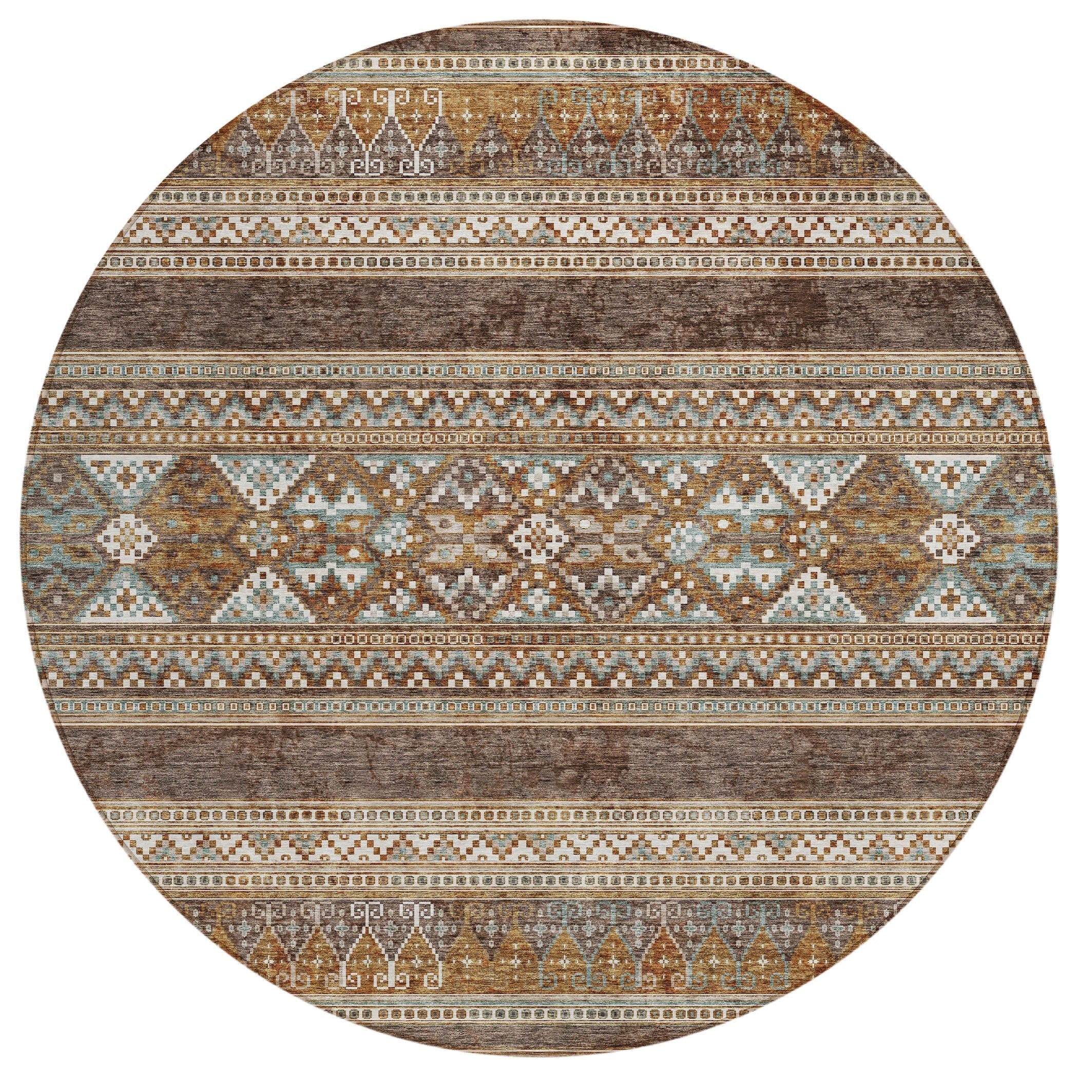 Tapis Chantille tribal bohème lavable en machine pour intérieur/extérieur