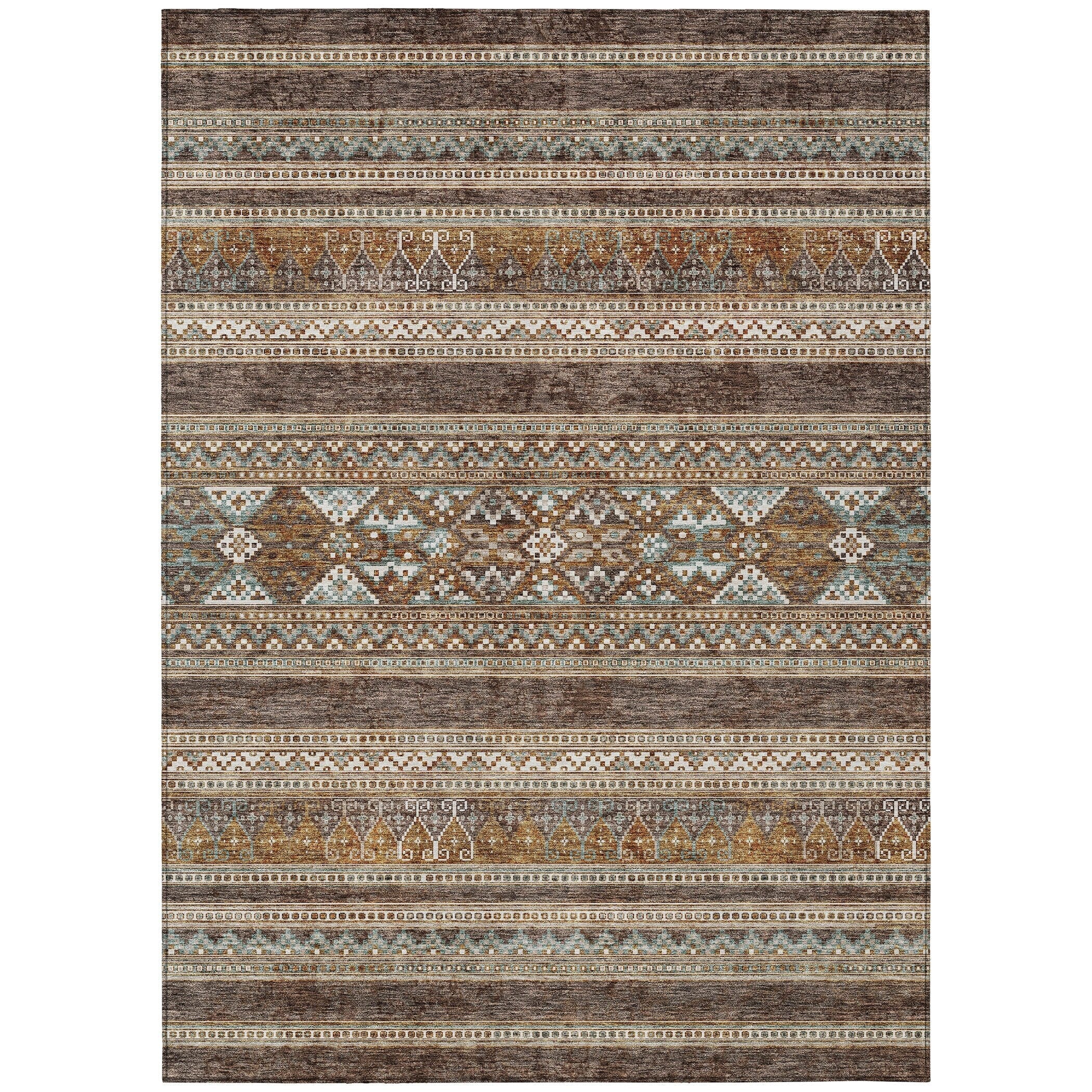 Tapis Chantille tribal bohème lavable en machine pour intérieur/extérieur