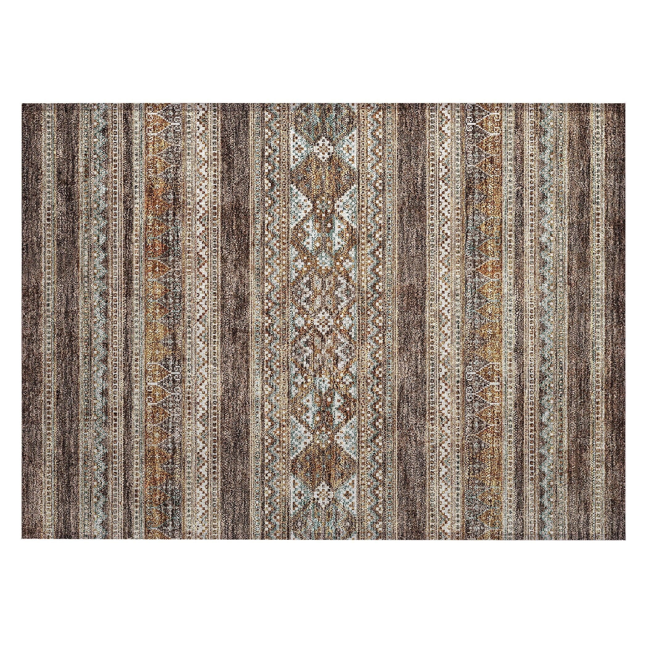 Tapis Chantille tribal bohème lavable en machine pour intérieur/extérieur