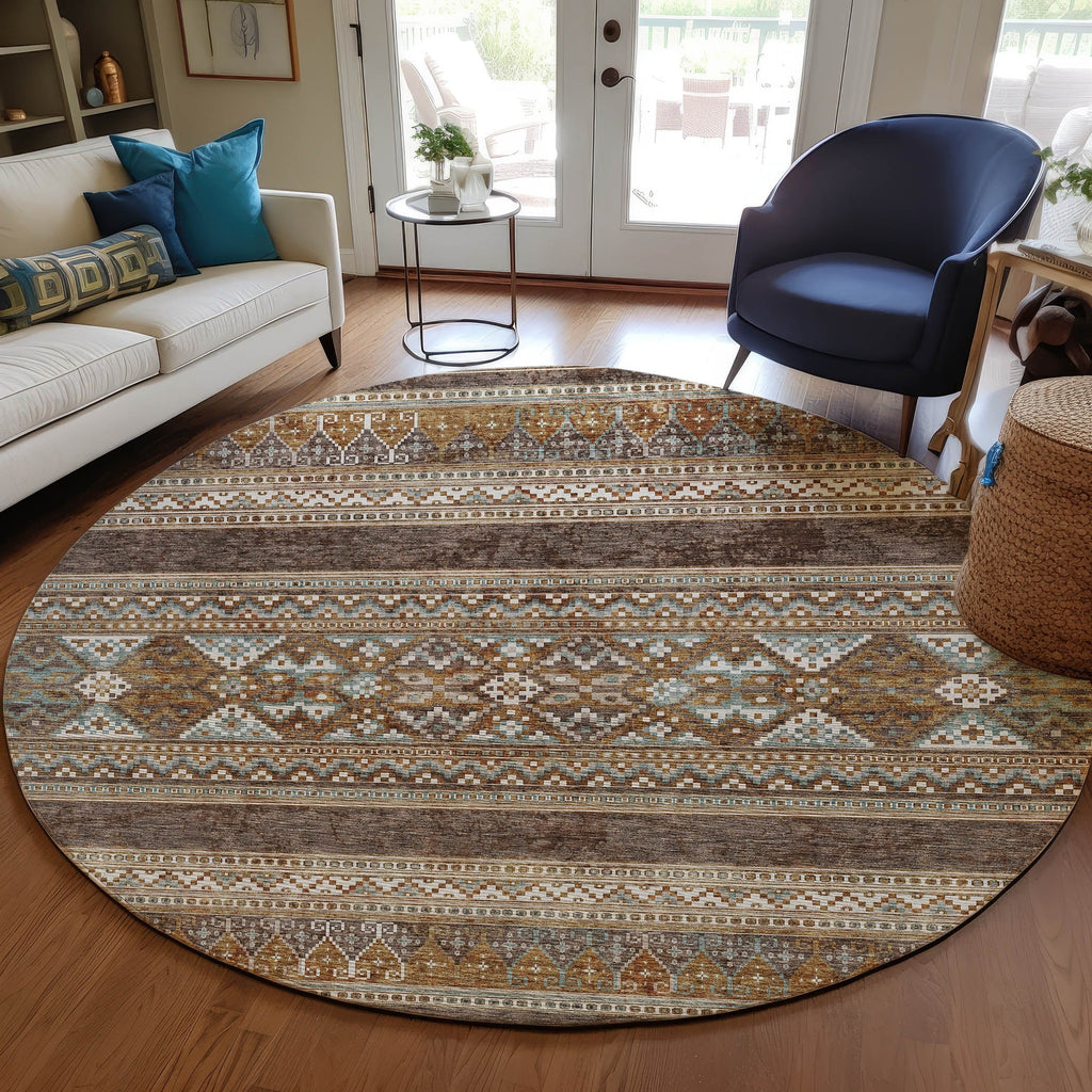 Tapis Chantille tribal bohème lavable en machine pour intérieur/extérieur