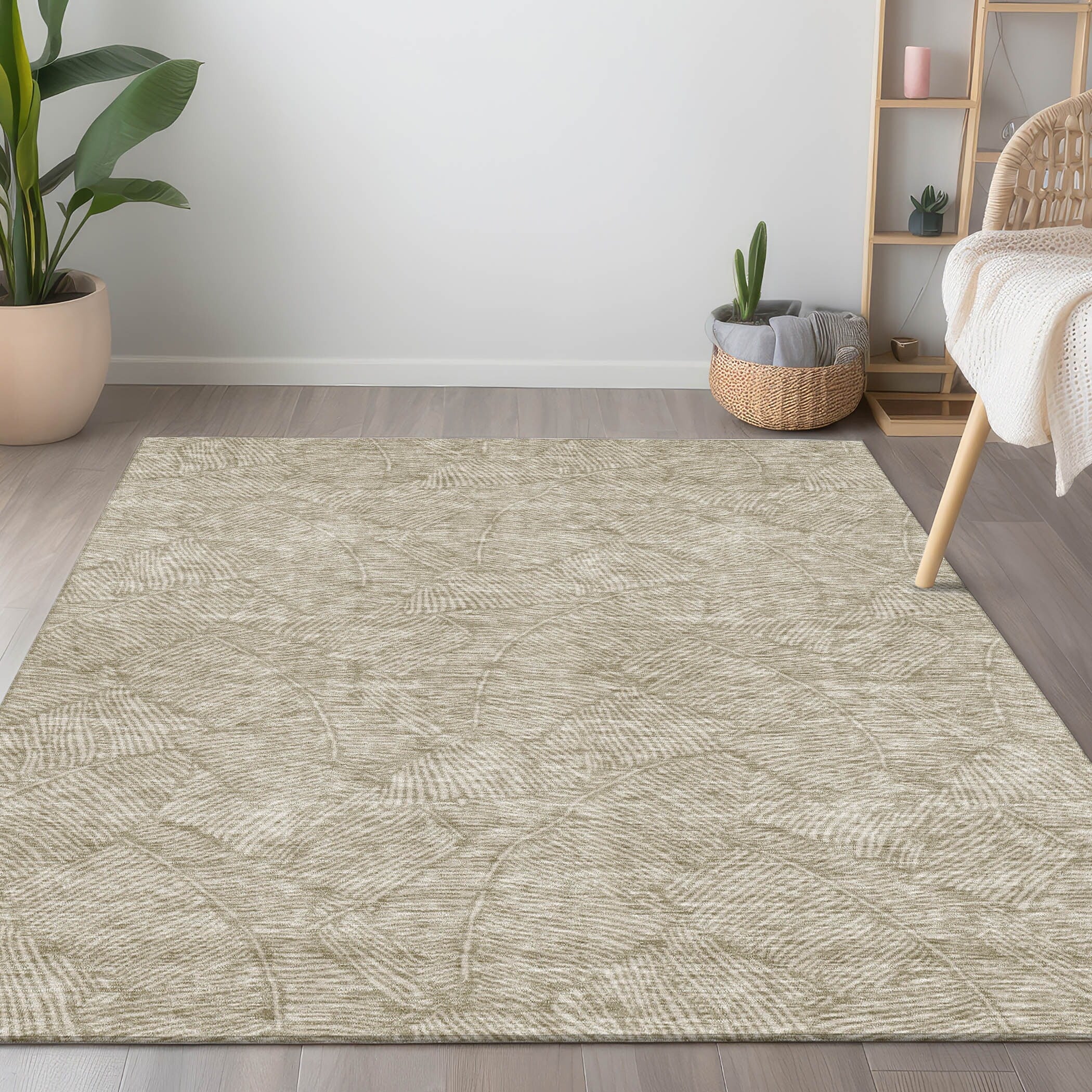 Tapis Chantille Tropical Palm lavable en machine pour intérieur/extérieur