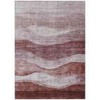 Tapis Chantille contemporain à vagues, lavable en machine, pour intérieur et extérieur