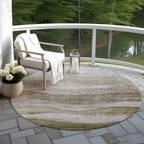 Tapis Chantille contemporain à vagues, lavable en machine, pour intérieur et extérieur