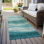Tapis Chantille contemporain à vagues, lavable en machine, pour intérieur et extérieur