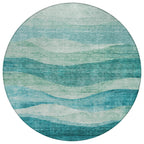 Tapis Chantille contemporain à vagues, lavable en machine, pour intérieur et extérieur