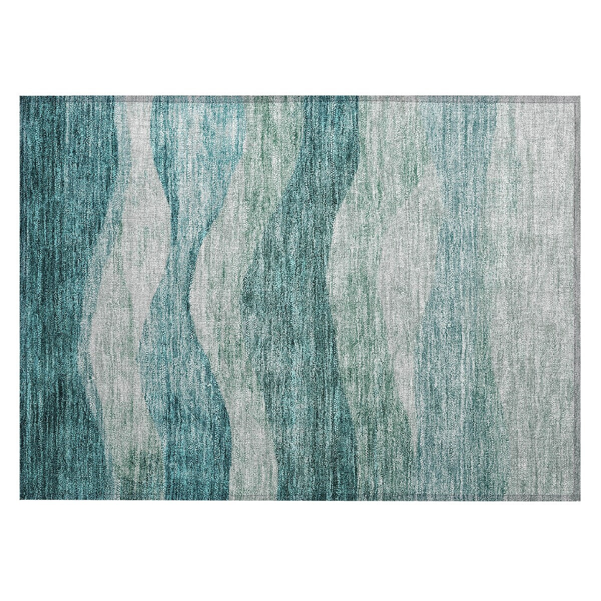 Tapis Chantille contemporain à vagues, lavable en machine, pour intérieur et extérieur