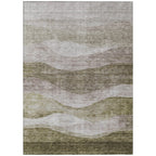 Tapis Chantille contemporain à vagues, lavable en machine, pour intérieur et extérieur