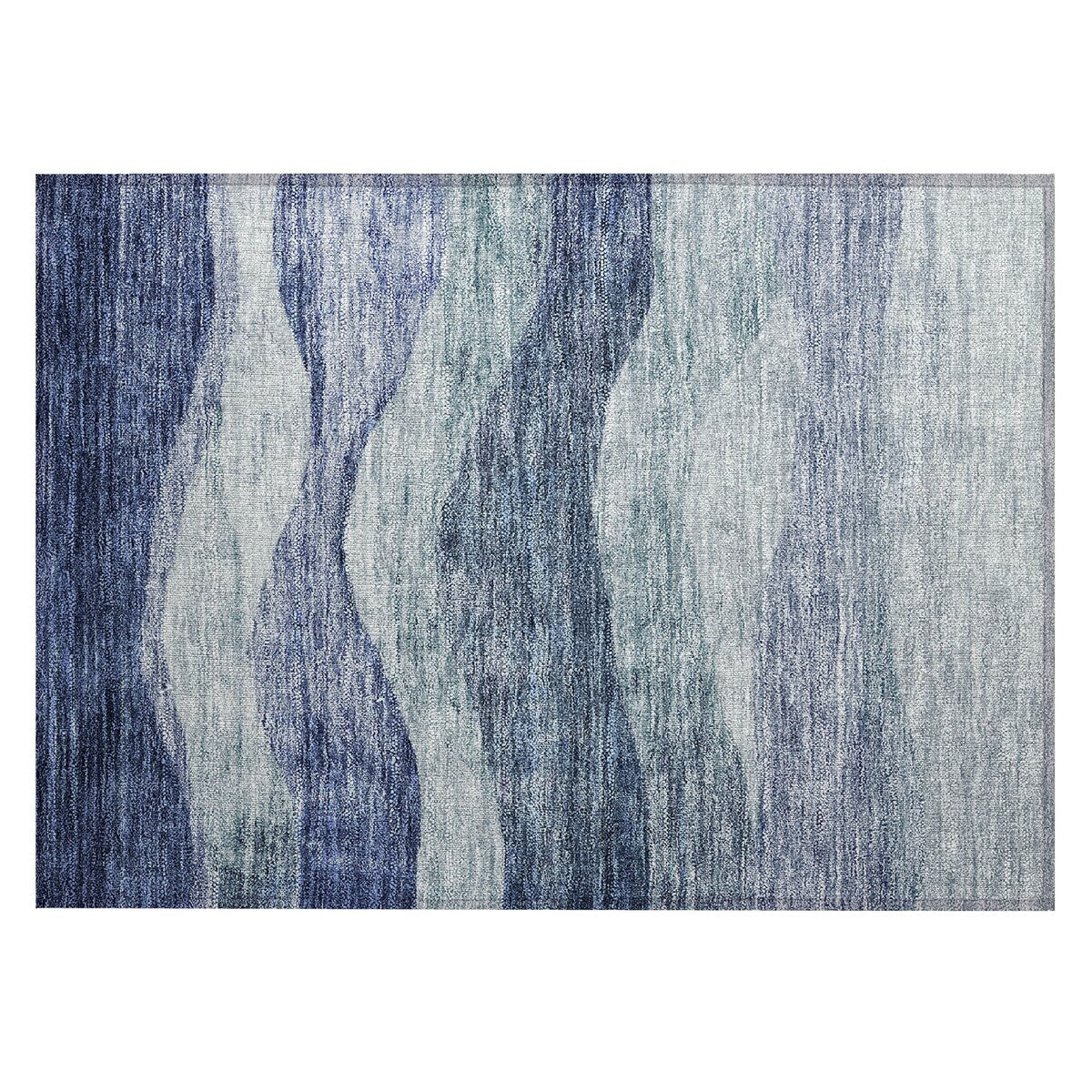 Tapis Chantille contemporain à vagues, lavable en machine, pour intérieur et extérieur
