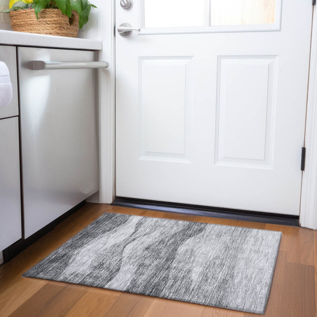 Tapis Chantille contemporain à vagues, lavable en machine, pour intérieur et extérieur