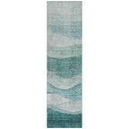 Tapis Chantille contemporain à vagues, lavable en machine, pour intérieur et extérieur
