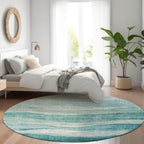 Tapis Chantille contemporain à vagues, lavable en machine, pour intérieur et extérieur