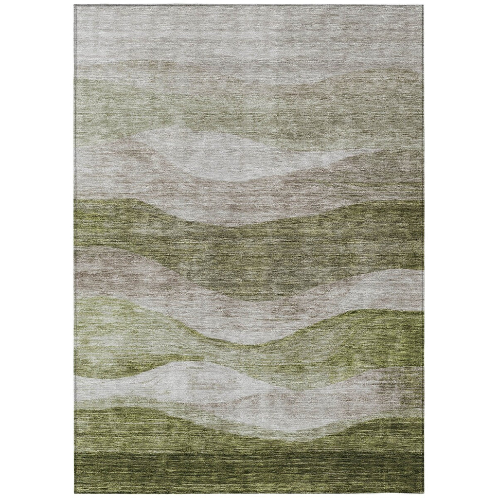 Tapis Chantille contemporain à vagues, lavable en machine, pour intérieur et extérieur