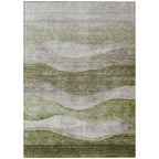 Tapis Chantille contemporain à vagues, lavable en machine, pour intérieur et extérieur