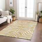 Tapis Chantille moderne à motif animal, lavable en machine, pour intérieur et extérieur
