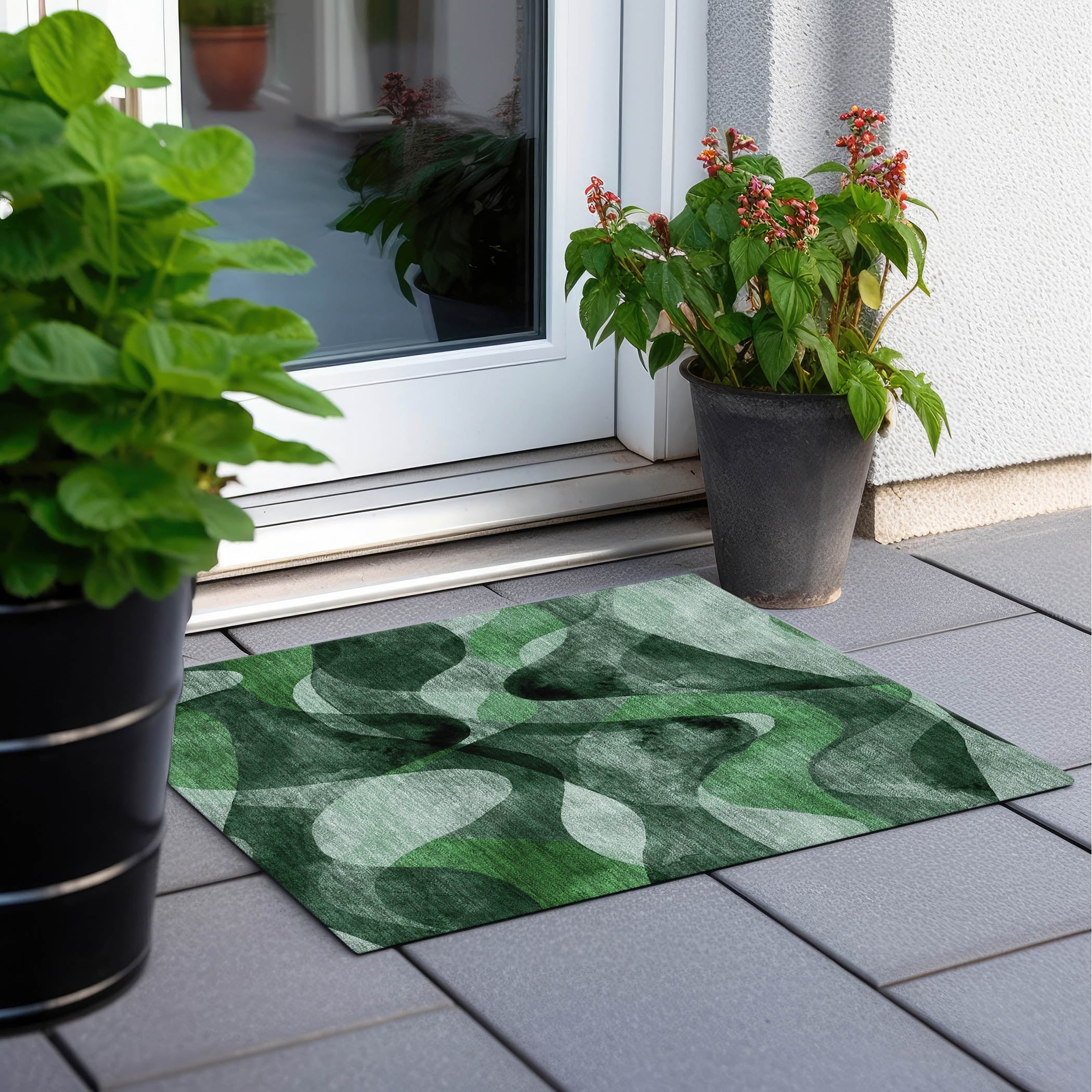 Tapis Chantille moderne lavable en machine pour intérieur/extérieur