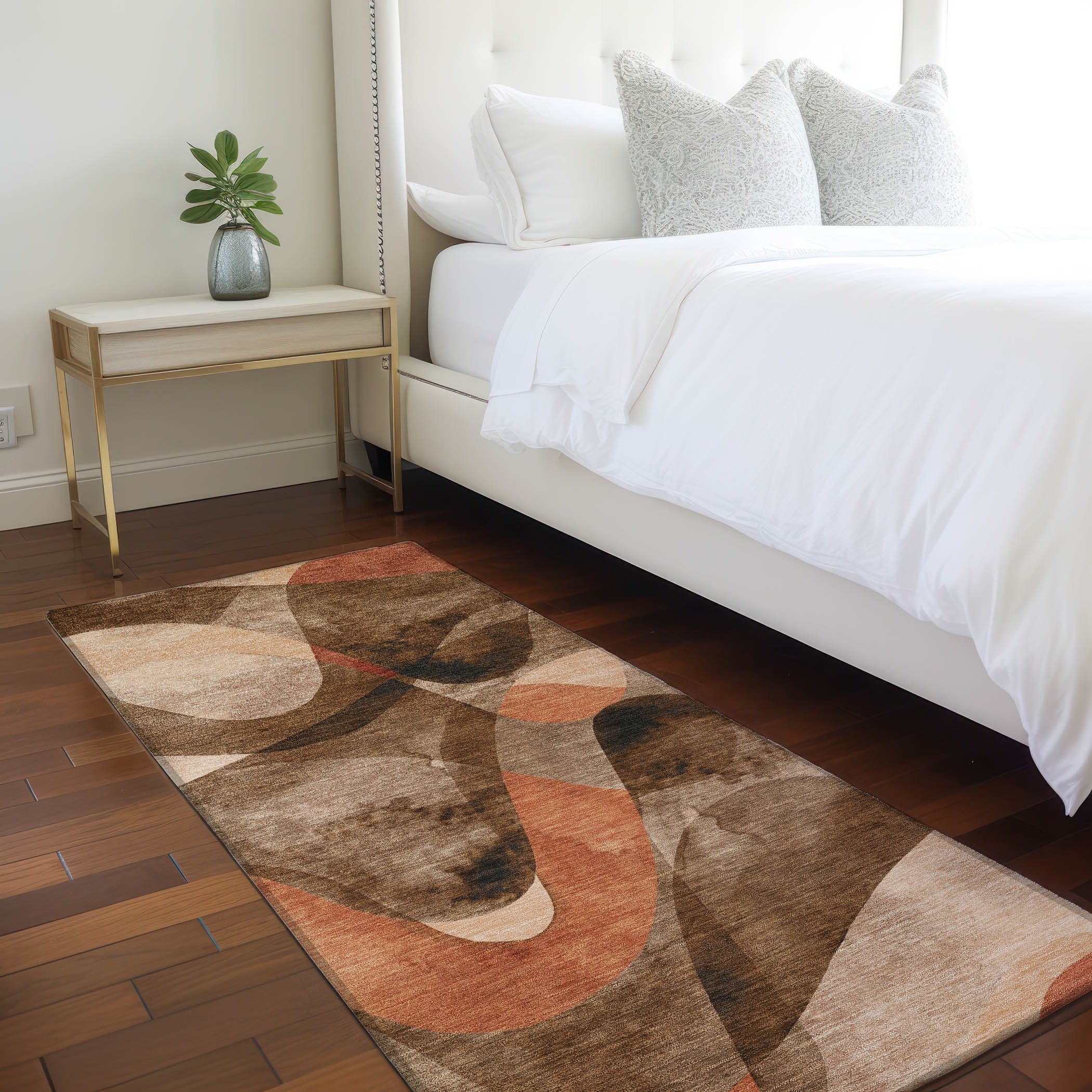 Tapis Chantille moderne lavable en machine pour intérieur/extérieur