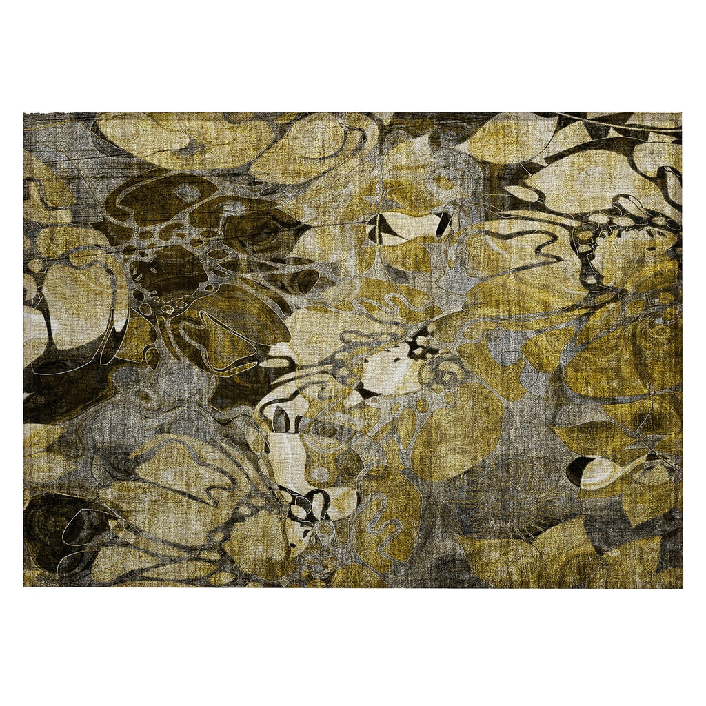 Tapis Chantille moderne à motif floral lavable en machine pour intérieur/extérieur