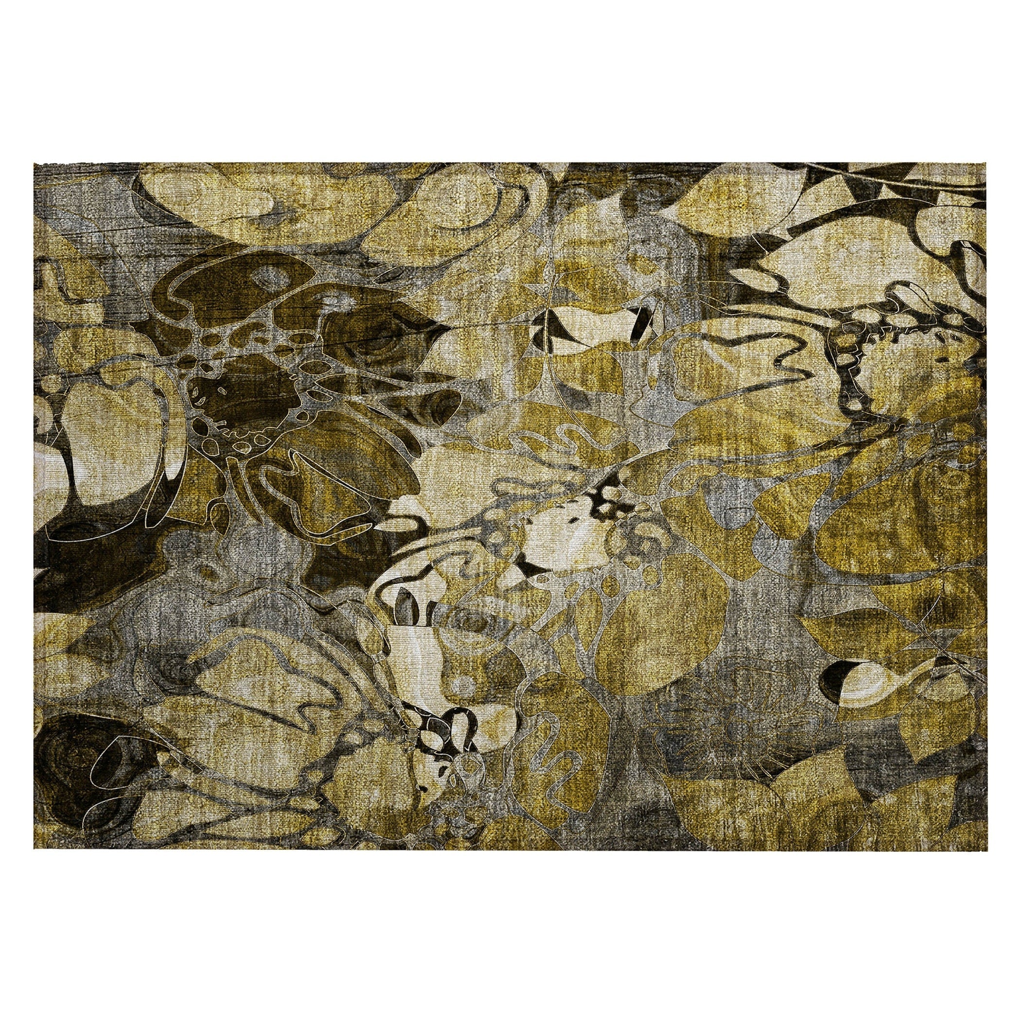 Tapis Chantille moderne à motif floral lavable en machine pour intérieur/extérieur