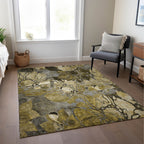 Tapis Chantille moderne à motif floral lavable en machine pour intérieur/extérieur