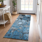 Tapis Chantille moderne à motif floral lavable en machine pour intérieur/extérieur