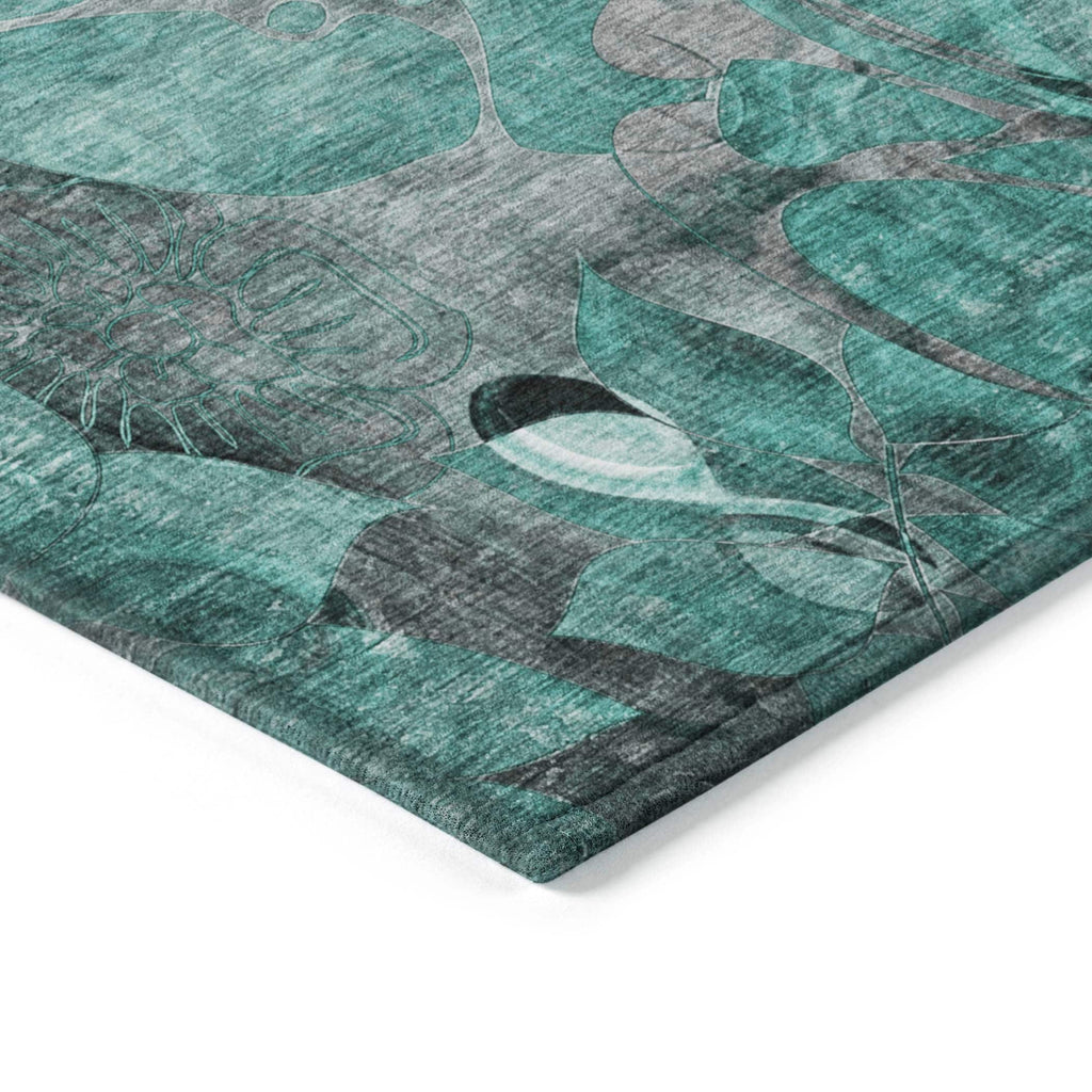 Tapis Chantille moderne à motif floral lavable en machine pour intérieur/extérieur