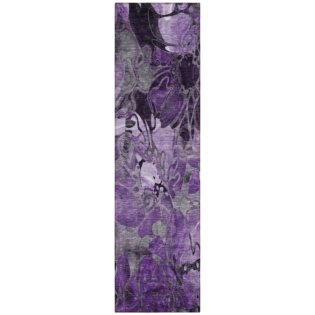 Tapis Chantille moderne à motif floral lavable en machine pour intérieur/extérieur