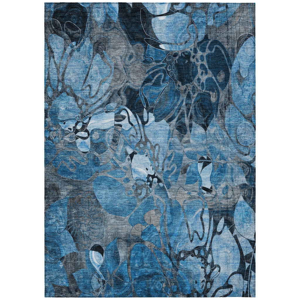 Tapis Chantille moderne à motif floral lavable en machine pour intérieur/extérieur