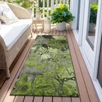 Tapis Chantille moderne à motif floral lavable en machine pour intérieur/extérieur
