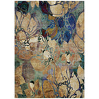 Tapis Chantille moderne à motif floral lavable en machine pour intérieur/extérieur