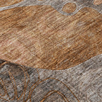 Tapis Chantille moderne à motif floral lavable en machine pour intérieur/extérieur