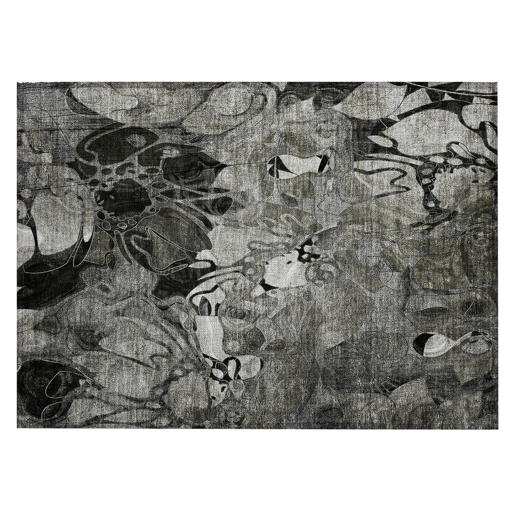 Tapis Chantille moderne à motif floral lavable en machine pour intérieur/extérieur