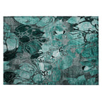 Tapis Chantille moderne à motif floral lavable en machine pour intérieur/extérieur
