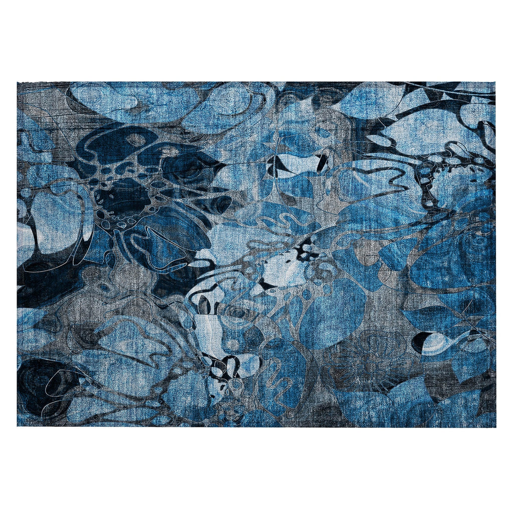 Tapis Chantille moderne à motif floral lavable en machine pour intérieur/extérieur