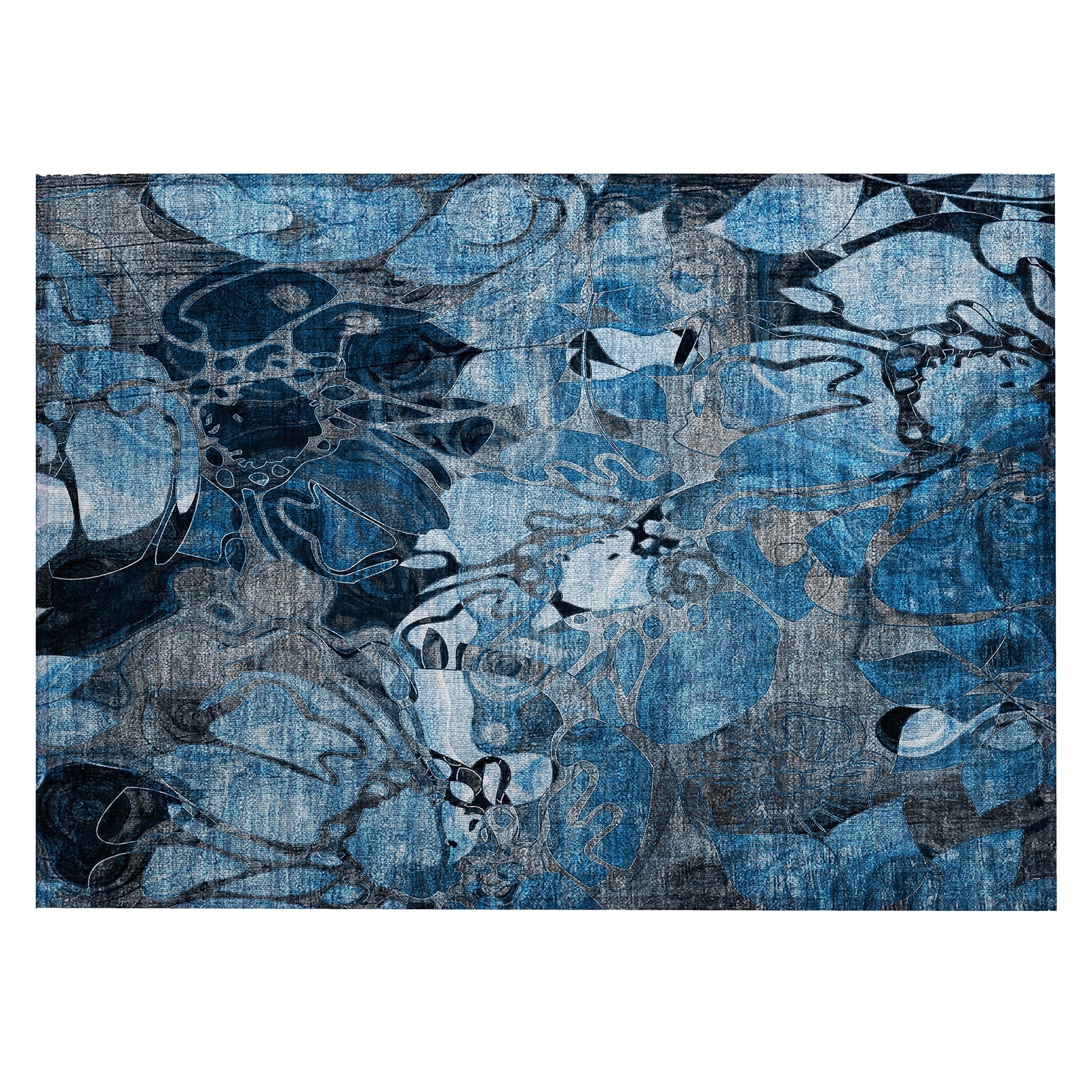 Tapis Chantille moderne à motif floral lavable en machine pour intérieur/extérieur