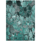 Tapis Chantille moderne à motif floral lavable en machine pour intérieur/extérieur